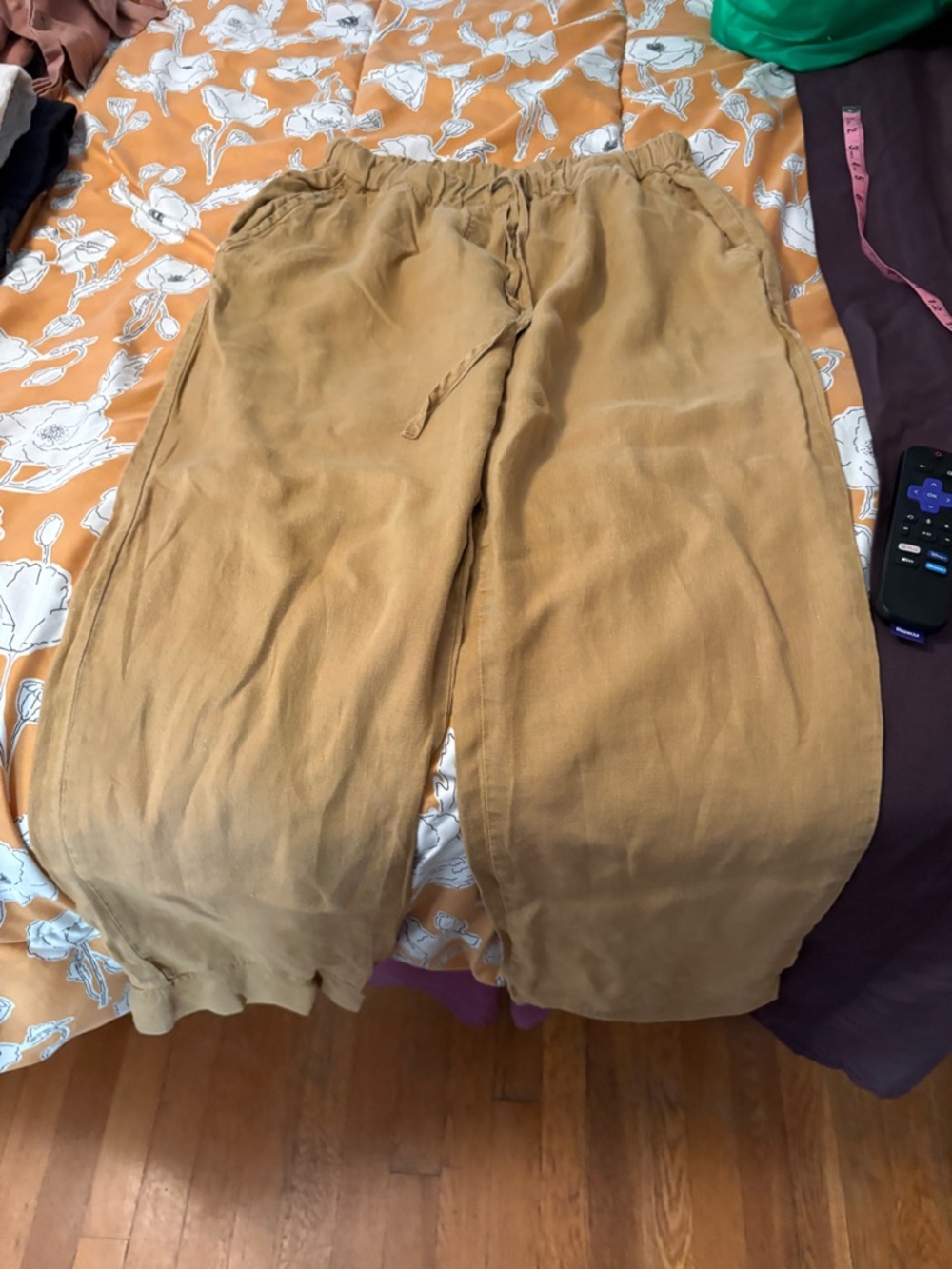 Parachute Drawstring Wide-Leg Pants - Mustard